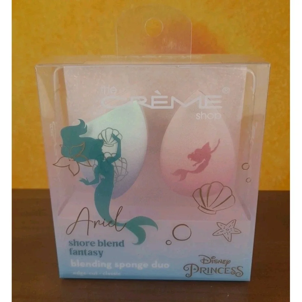 The Creme Shop Disney Princess Ariel Shore Blend Blender Sponge Duo Edge-Cut NIP